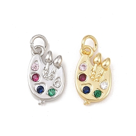 Латунные микро проложить кубического циркония подвески, палитра, без кадмия и без свинца, стойки покрытие, долговечный, с целью перехода в кольце