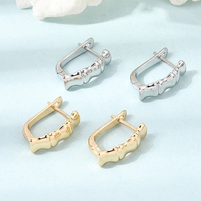 Brass Hoop Earrings for Women, Oval