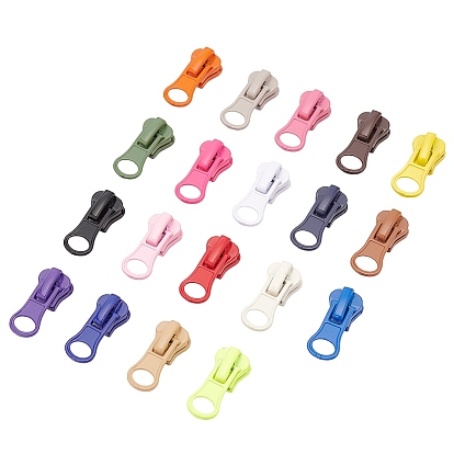 76Pcs 19 Colors Zinc Alloy Replacement Zipper Sliders, for Luggage Suitcase Backpack Jacket Bags Coat