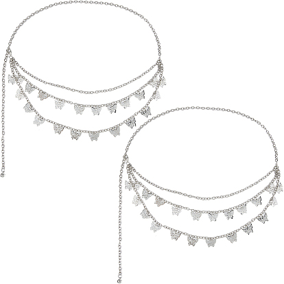 2 шт. железная витая цепочка с бабочкой и кисточкой на талию для женщин