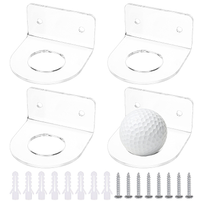 2шт. акриловый настенный держатель для мячей для гольфа, с винтами и заглушками
