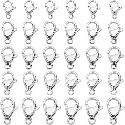 50Pcs 5 Style Stainless Steel Lobster Claw Clasps, Parrot Trigger Clasps