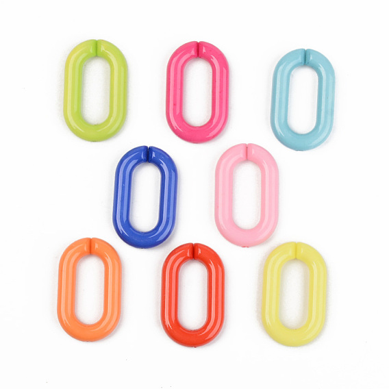 Непрозрачные акриловые соединительные кольца, разъемы для быстрой связи, для изготовления кабельных цепей, несварные, овальные