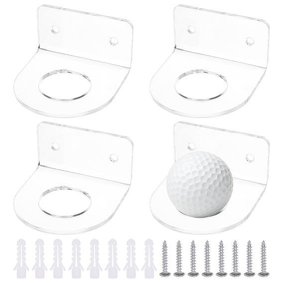 2шт. акриловый настенный держатель для мячей для гольфа, с винтами и заглушками