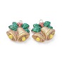 Resin Pendants, for Christmas Festival, with Platinum Iron Peg Bail, Glitter Powder, Bells