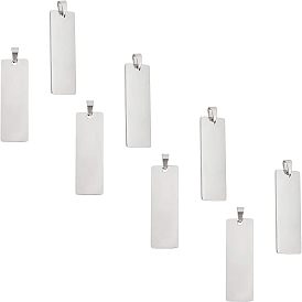 (1) подвески из нержавеющей стали, пустая бирка с зеркальной полировкой, прямоугольные