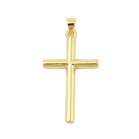 Rack Plating Brass Pendants, Long-Lasting Plated, Lead Free & Cadmium Free, Cross