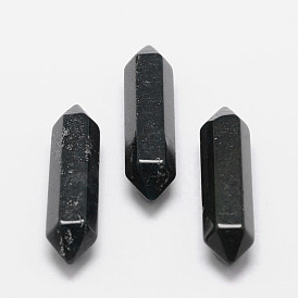 Perles à pointe de verre à facettes pour la fabrication de pendentifs enroulés de fil, doubles pointes sans perles de trou