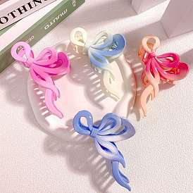 Plastic Claw Hair Clips, Two Tone, Butterfly