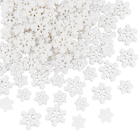 100 шт. 2 стили рождественские непрозрачные кабошоны из смолы, с блеском порошок, снежинка