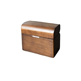 Rectangle Wooden Single Ring Boxes, Magnetic Wood Ring Storage Case with Velvet Inside, for Wedding, Valentine's Day