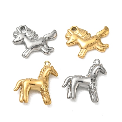 201 Stainless Steel Pendants, Unicorn/Horse Charms