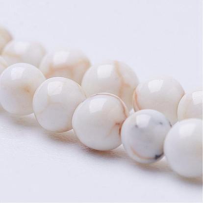 Natural Magnesite Bead Strands, Dyed, Round
