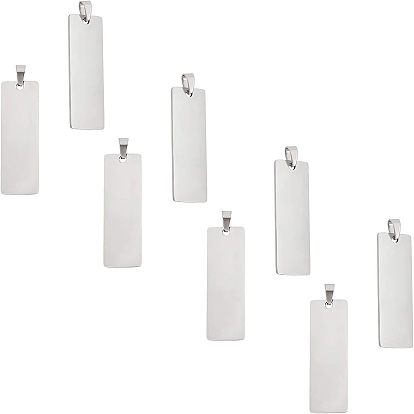 (1) подвески из нержавеющей стали, пустая бирка с зеркальной полировкой, прямоугольные