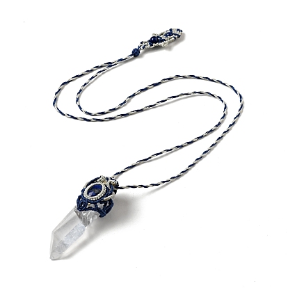 Ожерелья с подвеской из кристаллов пули для женщин, колье с плетеным камнем из воскового шнура