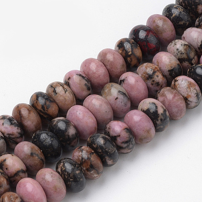 Rhodonite naturelles brins de perles, rondelle
