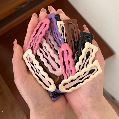 Сплав эмали зажимы для волос, прямоугольные