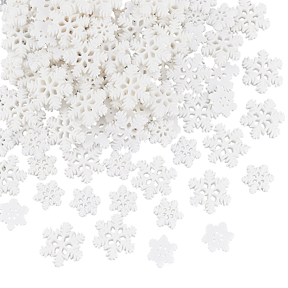 100 шт. 2 стили рождественские непрозрачные кабошоны из смолы, с блеском порошок, снежинка