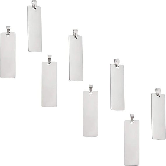 (1) подвески из нержавеющей стали, пустая бирка с зеркальной полировкой, прямоугольные