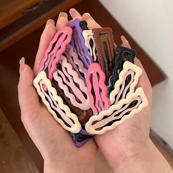 Сплав эмали зажимы для волос, прямоугольные