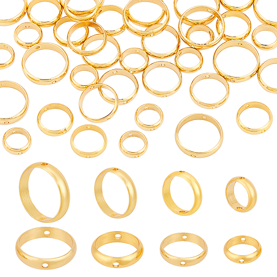 40шт 4 стиль латунная рамка для бусин, круглые кольца