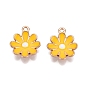 Подвески из эмали и сплава, без свинца и без кадмия, цветочный шарм, золотые