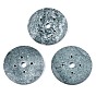 Natural Green Spot Jasper Big Pendants, Donut/Pi Disc