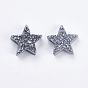 Electroplate Natural Druzy Agate Beads, Dyed, Star