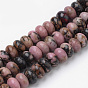 Natural Rhodonite Beads Strands, Rondelle