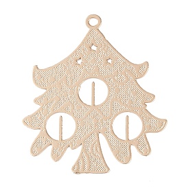 Brass Etched Metal Embellishments Pendants, Long-Lasting Plated, Tree