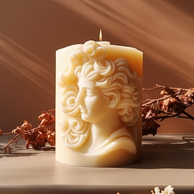 Food Grade Silicone Candle Molds, For Candle Making, Column with Woman's Head