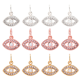 CZ Brass Micro Pave Cubic Zirconia Evil Eye Charms