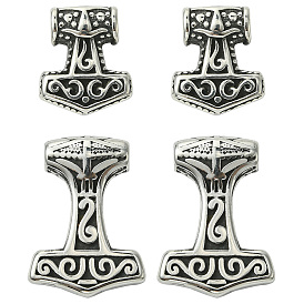 4 шт 2 стили 304 подвески из нержавеющей стали, Молот тора