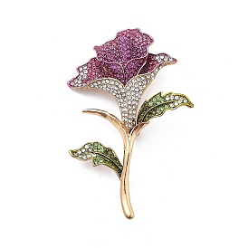 Flower Alloy Colorful Rhinestone Brooches