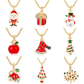 Christmas Necklace - Fashionable and Personalized Christmas Tree Santa Claus Pendant Necklace.