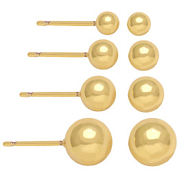 Minimalist 18K Gold-Plated Round Stud Earrings for Women, 4-12mm Sizes Available (ERR07)