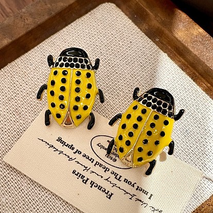 Сплав эмали серьга, со стразами, насекомое