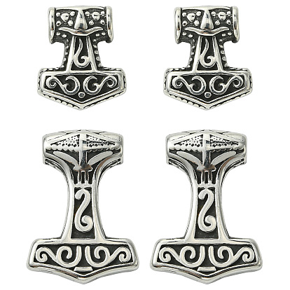 4 шт 2 стили 304 подвески из нержавеющей стали, Молот тора