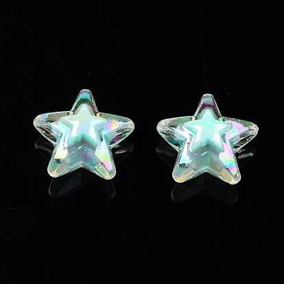 AB Color Transparent Acrylic Beads, Bead in Bead, Star