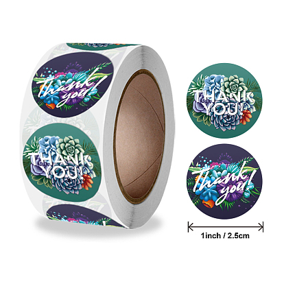 2 стили спасибо стикеры рулон, самоклеящаяся наклейка из крафт-бумаги, клейкие этикетки, плоско-круглые