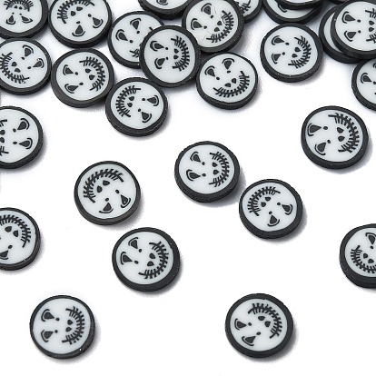 Кабошоны из полимерной глины ручной работы на тему Хэллоуина, череп