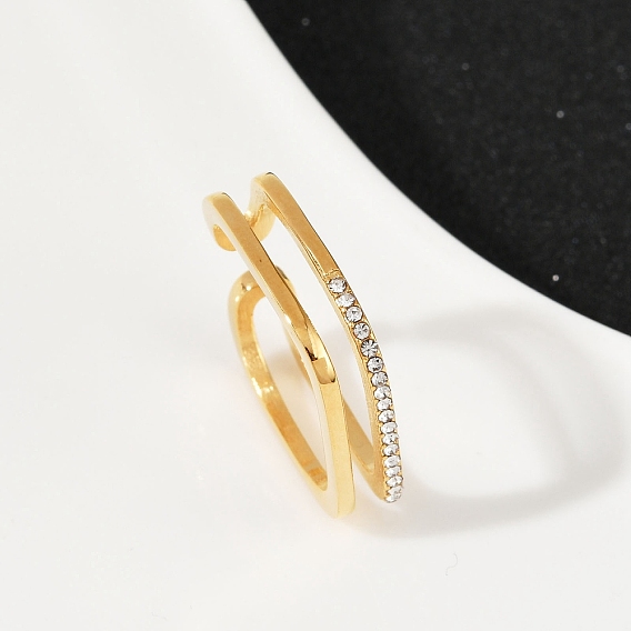 304 кольца манжеты с микропаве из нержавеющей стали с кубическим цирконием., квадратный