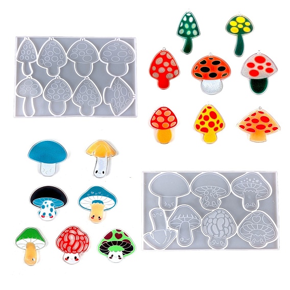 Mushroom Cabochon Silicone Molds, Resin Casting Molds, for UV Resin, Epoxy Resin Craft Making