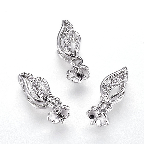 Долговечные латунные подвески с микропаве из кубического циркония, за половину пробурено бисера