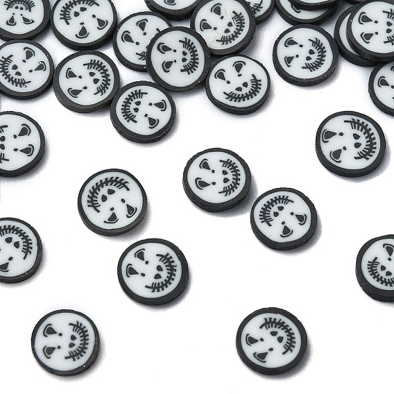 Кабошоны из полимерной глины ручной работы на тему Хэллоуина, череп