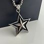 Стильное 304 ожерелье-подвеска в форме панк-звезды из нержавеющей стали унисекс, хип-хоп модный кулон