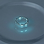 Luminous Brass Rectangular Chain Hollow Finger Ring for Unisex, Glow in the Dark Ring