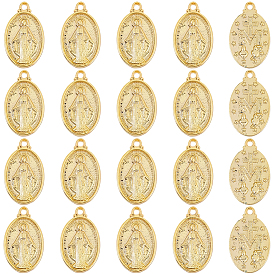 20 подвески из сплава шт., овал с nossa senhora, долговечный, стойки покрытие, без кадмия и без свинца