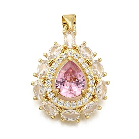 Латунные микро проложить кубического циркония подвески, слеза, стойки покрытие, долговечный, без свинца и без кадмия