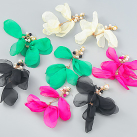 Accessoires d'oreilles floraux en perles élégants - à la mode, sexy, décor d’oreille bohème.